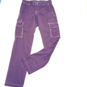 Dickies FLEX dark brown straight leg cargo‎ pants with white stitching